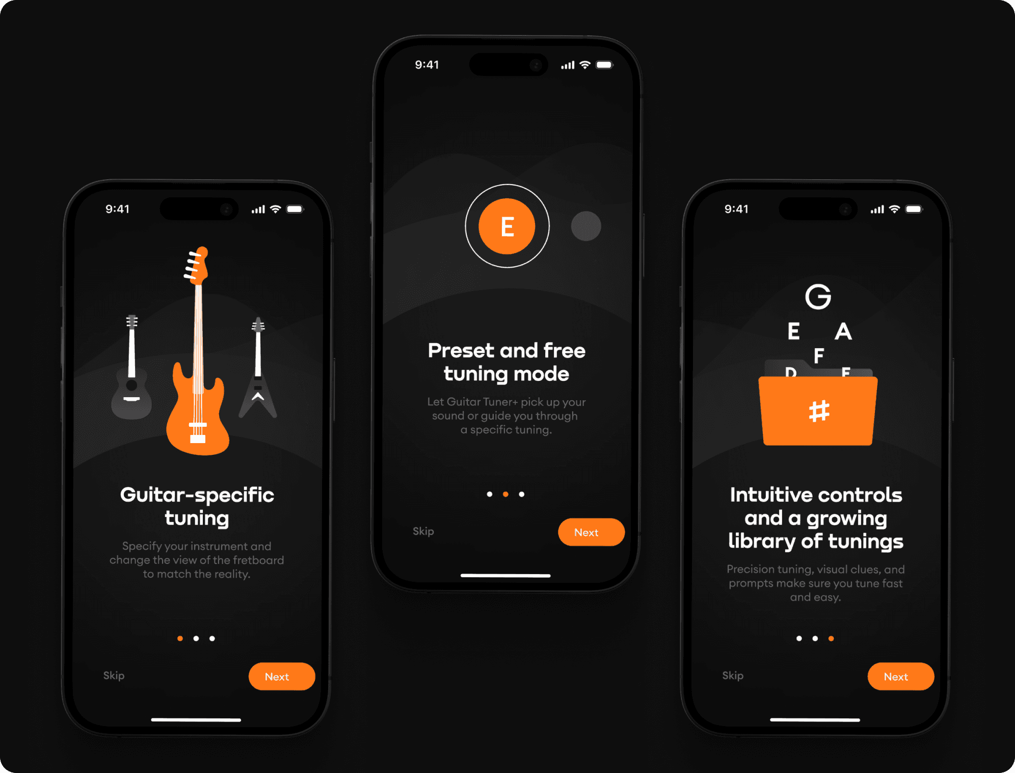 Guitar Tuner screens